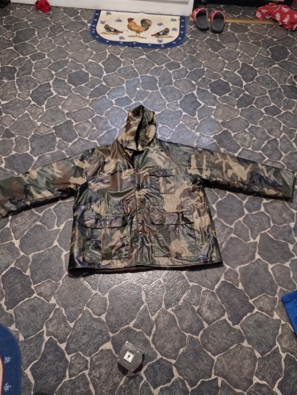 Duck Bay men's waterproof camo PVC hunting coat VINTAGE